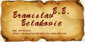 Branislav Belaković vizit kartica
